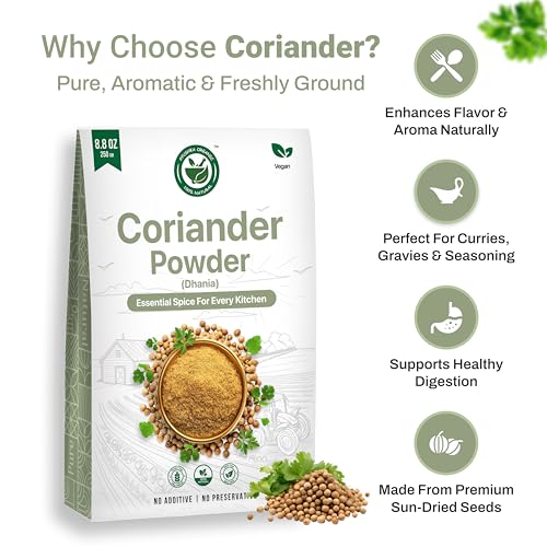 AYUSHKA ORGANIC Coriander Powder (Dhaniya Powder) Organic Ground Coriander, 8.8 Oz (250 g) Coriandrum Sativum - image 5