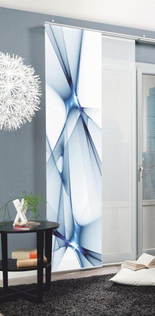 Home Fashion Flächenvorhang KINGFIELD 245x60 cm, Dekostoff, Farbe:blau, Menge:5