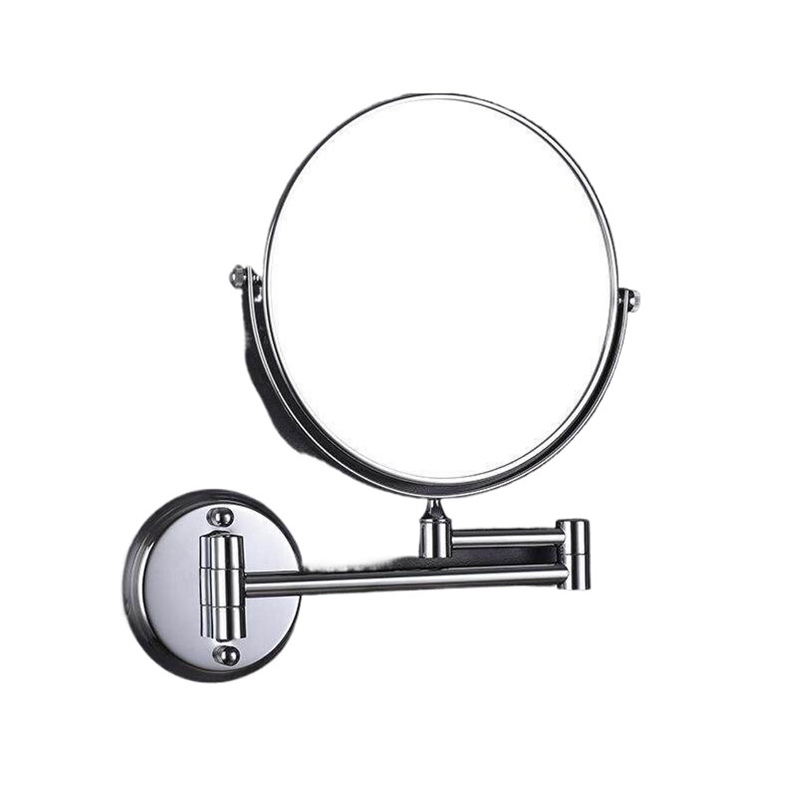 FPJQOBJC Wall-mounted Beauty Mirror Hotel Hotel Double-sided Folding Telescopic Makeup Mirror 3 Times Magnification With Light Mirror(仿古带灯打孔接线款)