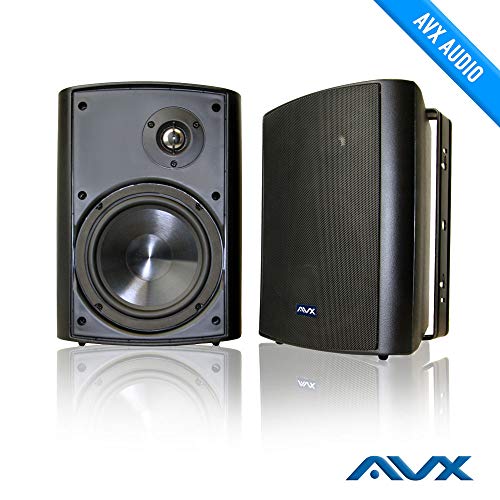 6.5" Outdoor Weatherproof Patio Speaker Pair (Black) PSP-B1 - by AVX Audio