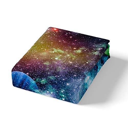 Feelyou 3D Galaxy Outer Space Bedding Set Kids Boys Girls Boho Psychedelic Fitted Sheet Universe Planet Bed Sheet Set Astronomical Bed Cover,Room Decor 3Pcs Sheets Full Size #TOP1