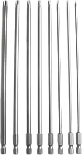 8 Pieces Hex Shank For Torx Bits 200mm Length T8 to T40 Suitable for Rechargeable and Electric Screwdriver Tools