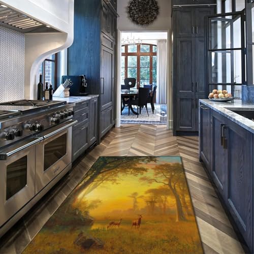 Tapis d'intérieur lavable mince imprimé paysage forêt - 3