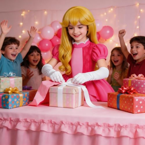 Disfraz princesa rosa para niñas 7-8 años con accesorios miniatura 5