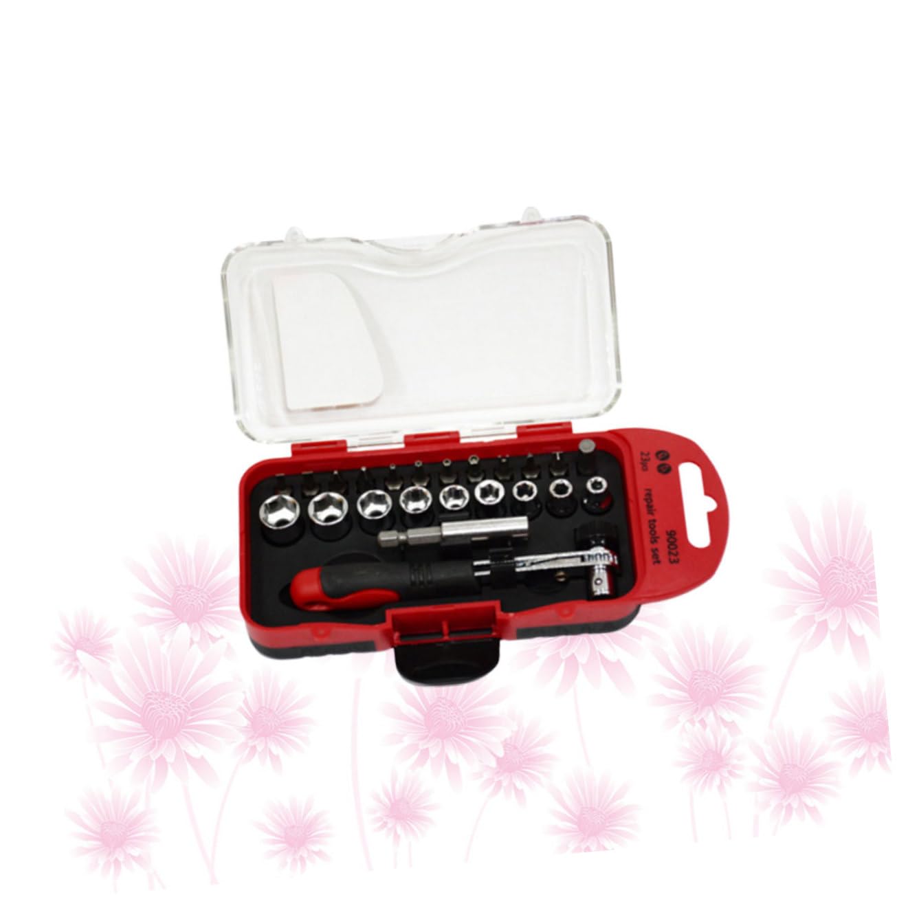 LIFKICH 23Pcs Socket Set with Quick Ratchet Screwdriver Extension Rods Bits for Repairs Ergonomic Design for Comfort and Convenience Tool Kit