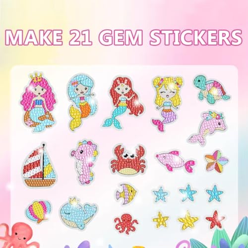 Image of Storio Art and Craft Sparkle Gems DIY Sticker Art Kit, Glitter Diamond Painting Set, Ages 4+