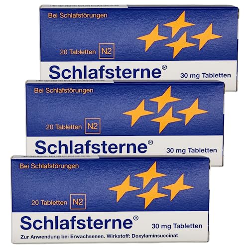 Pharma Perle SCHLAFSTERNE mit Doxylamin bei Schlafstörungen 3x 20St. I unterstützt das Einschlafen und Durchschlafen I mit give-away von Pharma Perle