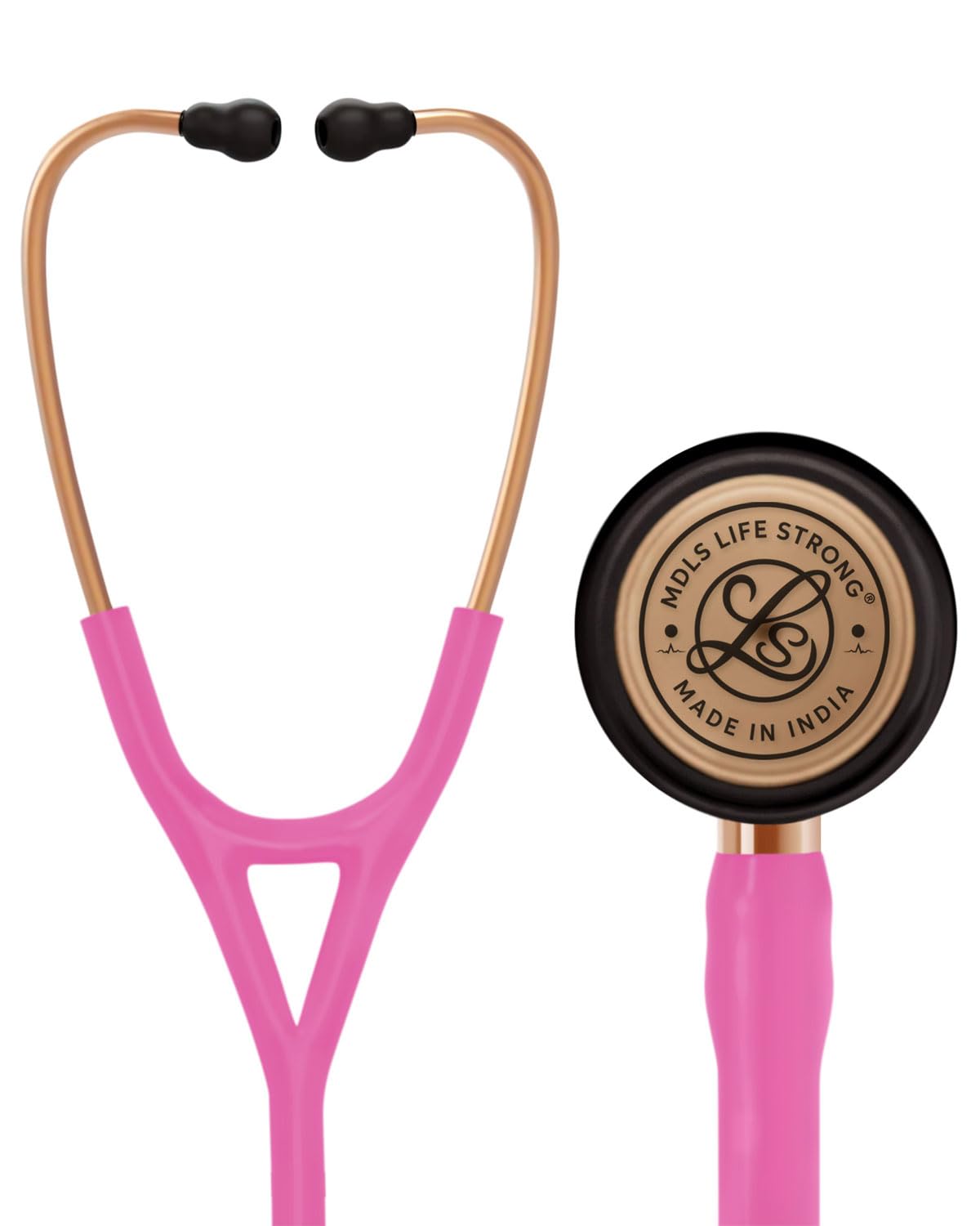 MDLS Cardiology IV Rose Gold Stethoscope For Doctors and Students | Health & Medical Equipment | Stethoscope for Doctors, Nurses, and Medical Professionals & Cardiology (Pink)