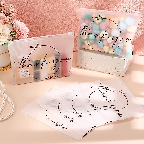 Ireer 100 Pcs Thank You Gift Makeup Bags EVA Clear Cosmetic Bag with Zipper Mini Makeup Thank You Toiletry Cosmetics Bulk Gifts for Women Birthday Daughter Sister(Clear)4