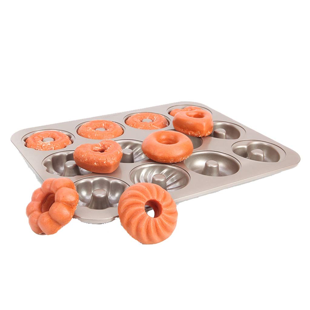 Mold ciasto 6/12 Nawet okrągłe puste pączki make ciasto formy chlebowe ciasteczka non-stick home do pieczenia (Size : C)
