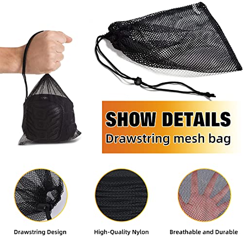 Miuion 10 Pieces Durable Nylon Mesh Bag With Sliding Drawstring Cord Lock Closure,Large Black Mesh Bag For Golf Tennis Balls,Gym,Shower,Washing Toys,Swimming,Beach,12×7.5 Inch #TOP3