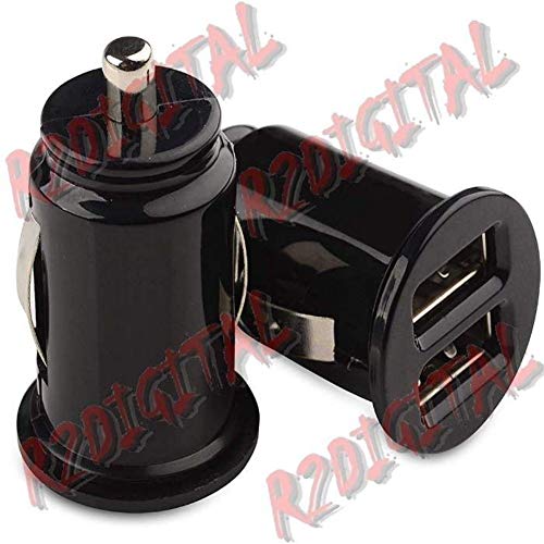 r2digital CARICATORE BASSO PROFILO USB DOPPIO 2 A AUTO BARCA CAMPER CAMION CARICA BATTERIE ACCENDISIGARI ALIMENTATORE 2 USCITE SMARTPHONE