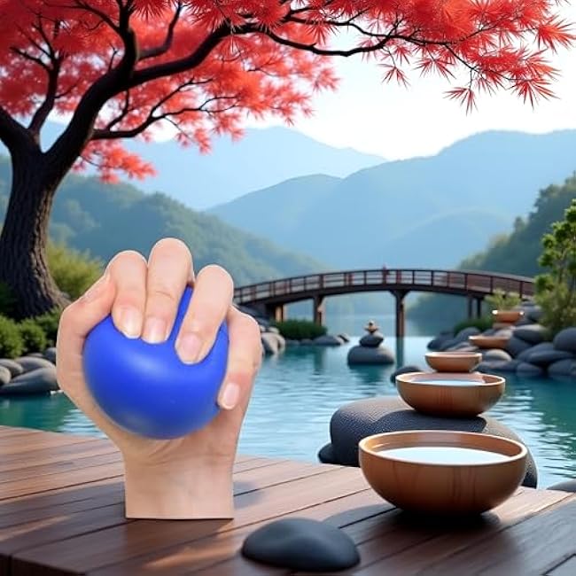 Blue Elastic Finger Strengthening Grip Ball, Wrist Exercise Ball Finger Strengthening Grip Ball Squeeze Training Tool, Finger Exerciser Ball