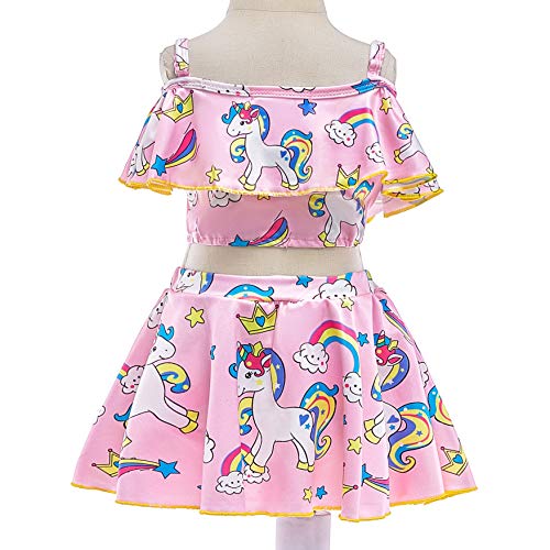 Lito Angels Girls Unicorn Swimsuit Bathing Suit Poolside Swimwear Tankini Two Piece Set2