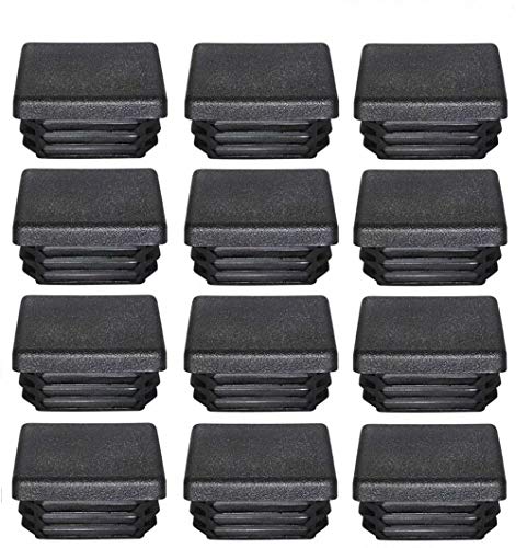 Bouchon Plastique 50x50mm Embout Tube Carre Noir Plastique Embout Bouchons D'obturation pour Pieds de Meuble Trampoline 12 Pcs