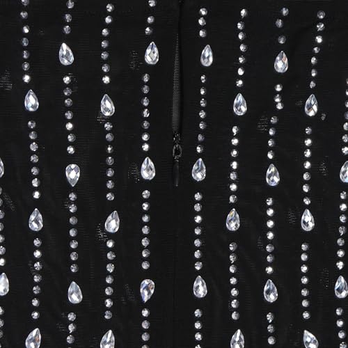 Image of PORRCEY Women's Sexy Elegant Rhinestone Bodycon Dress Hot Drilling Clubwear
