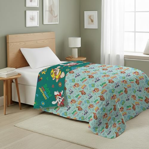 Image of Northwest Paw Patrol Chill Pups Quilted Throw Blanket - Official Oversized Blanket Featuring Classic Characters, Soft and Comfy Bedding for Kids' Bed, Couch, or Nap Time, 60 x 80 Inches