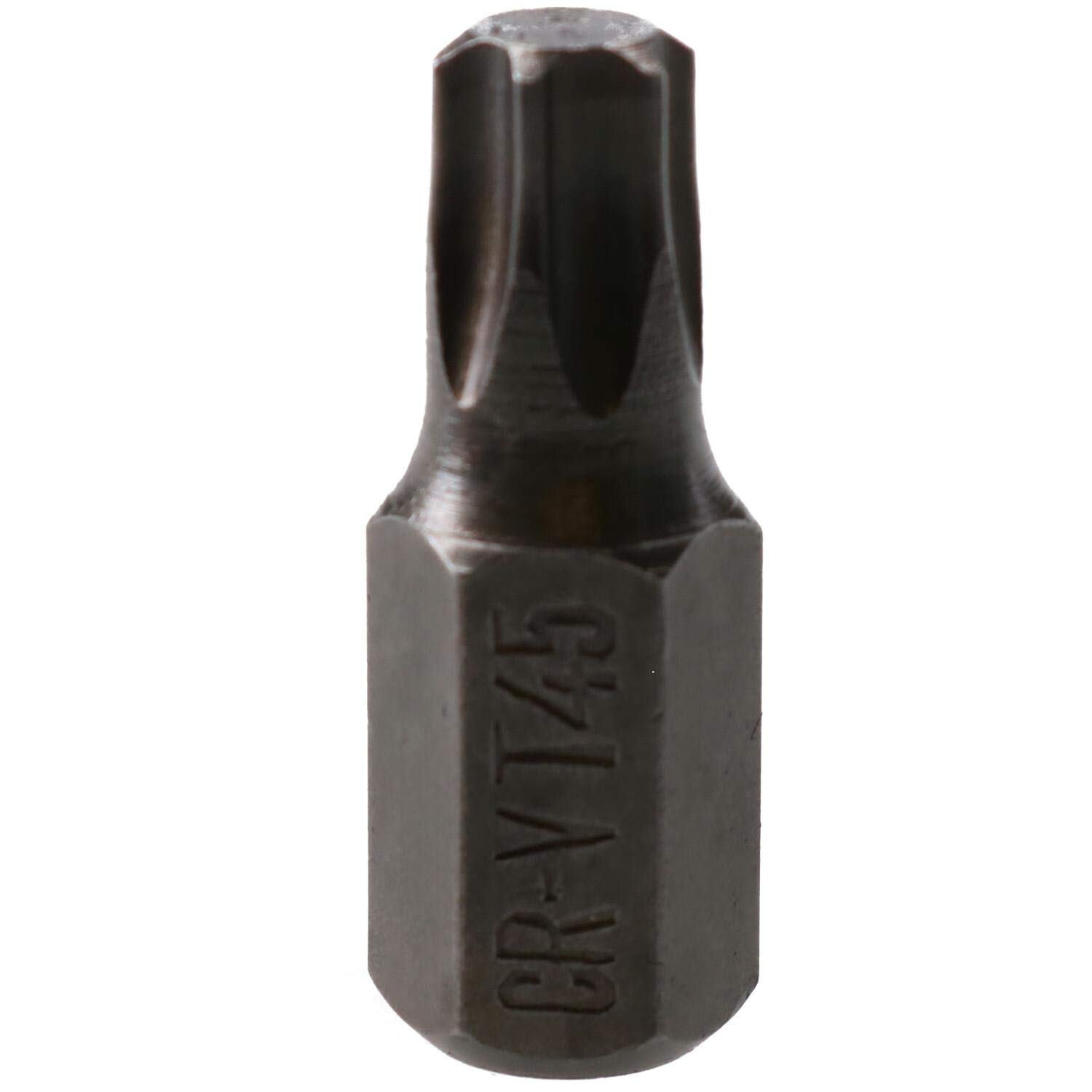 Ab Tools Men's T45 Torx Star Bit 30Mm Length 10Mm Shank Chrome Vanadium Hardened Tip Cr-V
