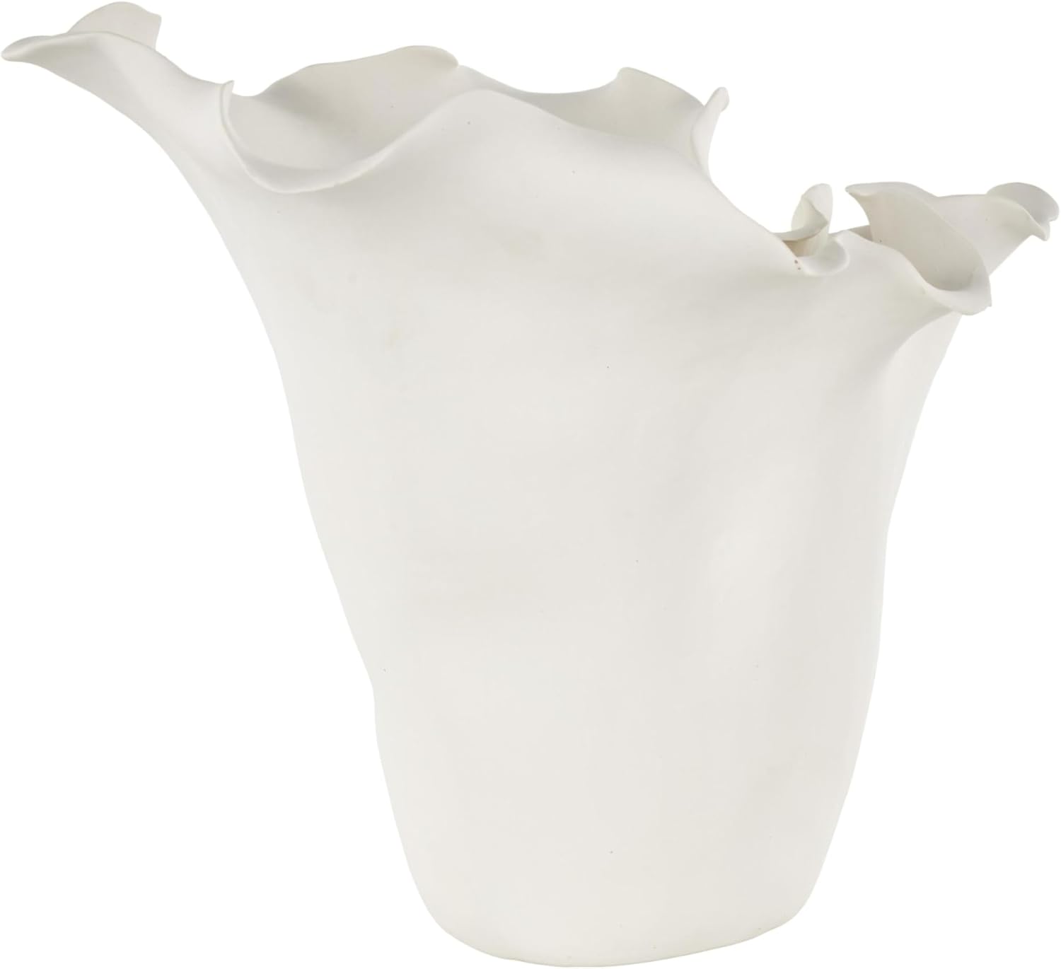 Deco 79 Ceramic Floral Decorative Vase, Abstract Floral Inspired Centerpiece, Flower Vase for Home Decoration, Cream, 10" x 10" x 10"