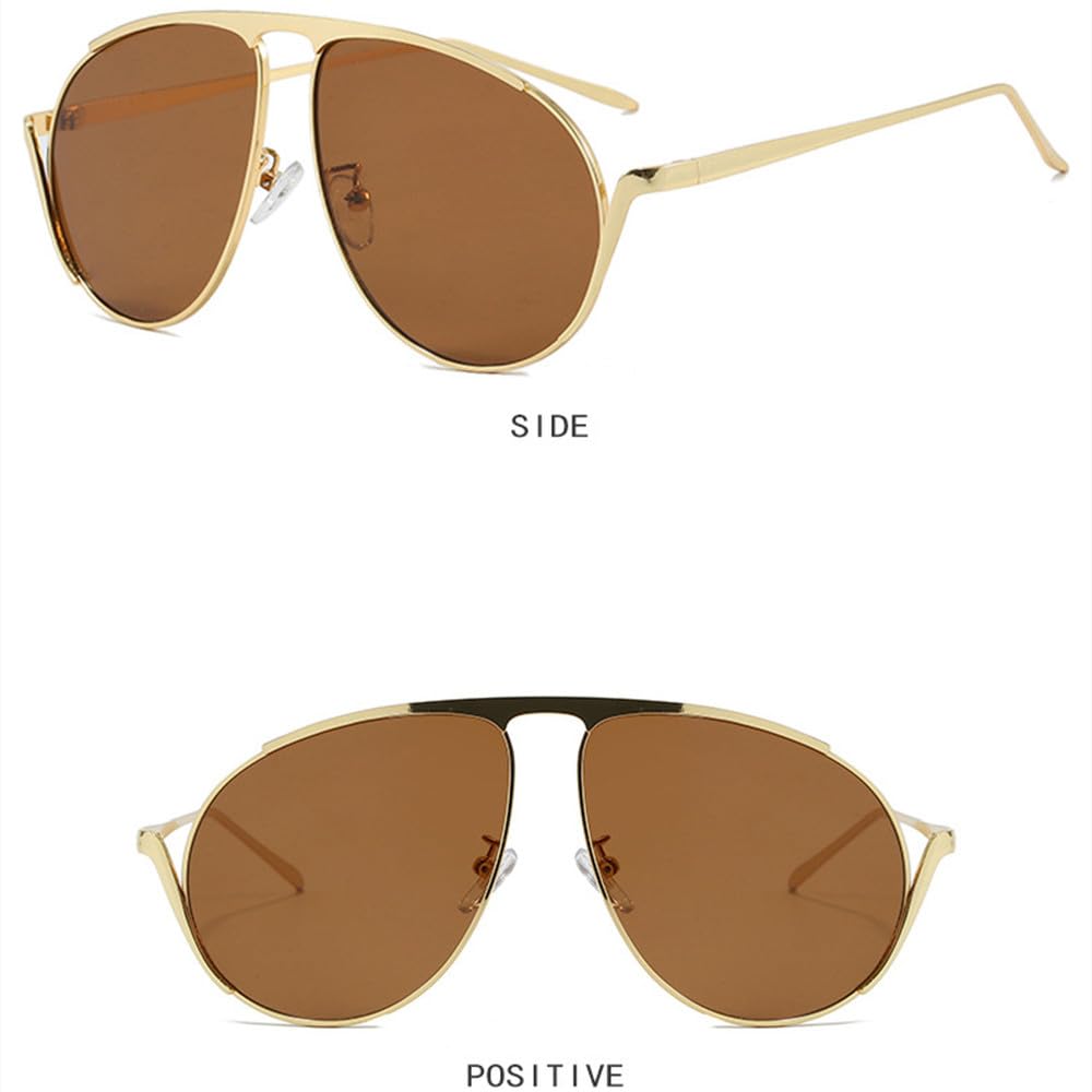 Okulary przeciwsłoneczne Steampunk Oversized Pilot, damskie, vintage, z metalową oprawką, modne okulary przeciwsłoneczne dla kobiet w stylu punk