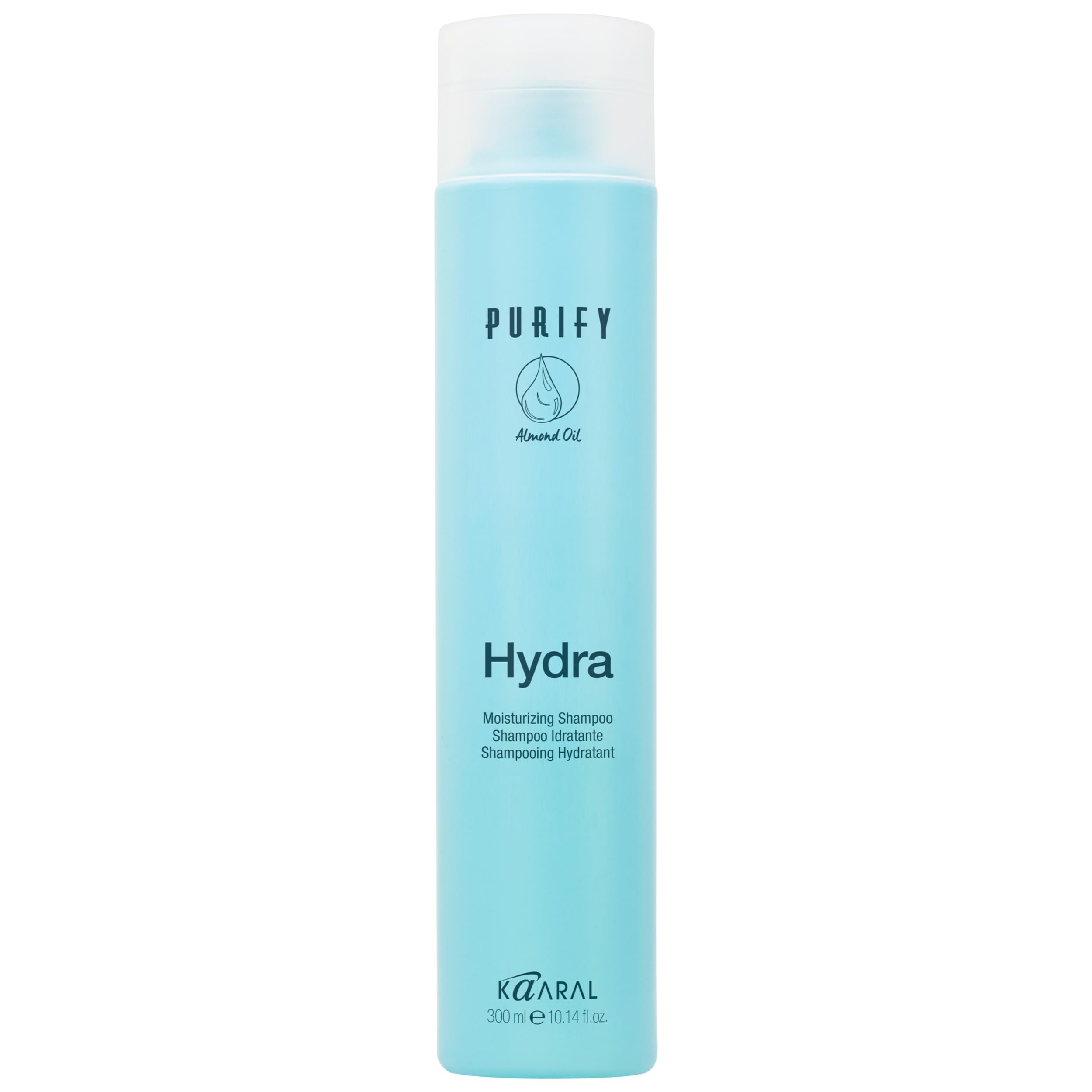 Kaaral Purify Hydra Moisturizing Shampoo - Natural Hydrating Care for Dry or Color Treated Hair - Safe for Women and Men - Softens and Revives Hair - Professional Quality Formula - 300ml