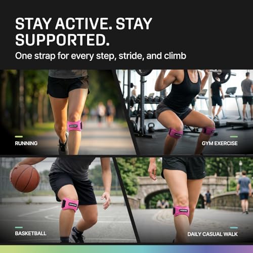 Image of Modvel Knee Strap Patella Tendon Support Brace Band, One Size, 2-Pack | Adjustable patellar tendon support strap reduces pressure on the patella; works as a knee strap, patella band and brace