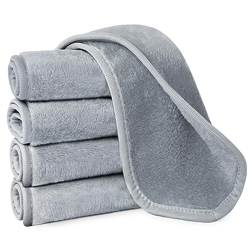 URAQT Mikrofaser Gesichtsreinigungstücher, 5pcs Waschbar Abschminktücher, Ultraweich Waschlappen Gesicht Wiederverwendbar,Saugstarke Gesichtsreinigungstücher für Tägliche Entfernung und Reinigung