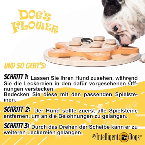 My Intelligent Dogs Interaktives Hundespielzeug Intelligenz, Hundepuzzle - Intelligenzspielzeug für Hunde Mentalen Auslastung - Interaktives Spielzeug Hund, Denkspiele für Hunde Dog's Flower