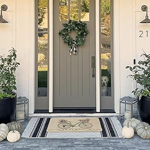   Spring-Bicycle-Flower-Decorative-Doormat-Welcome-Entrance-Door-Mats-Farmhouse-Low-Profile-Floor-Rug-for-Indoor-Outdoor-Front-Porch-17-x-29-Inch-DM005