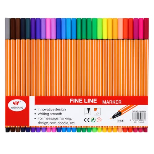 Kit de Canetas Coloridas, 48 Cores, Ponta Fina 0.4mm, Ideal para Desenho e Scrapbooks