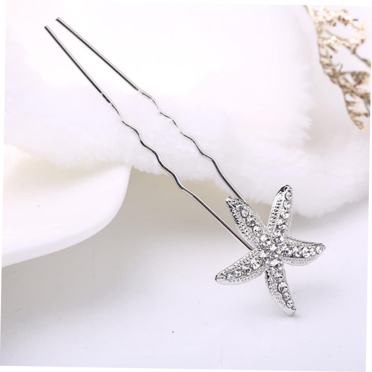 Didiseaon Juego De 5 Horquillas Para El Pelo De Boda Con Forma De Estrella Plateada Y Accesorio Para El Pelo Para Novia Para Fiesta En La Playa Aniversario 4 Unidades X 5