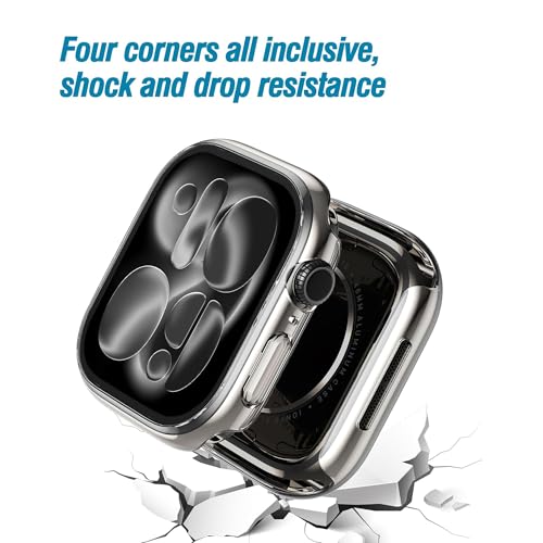 Image of Ailun for Apple Watch Series 10 Screen Protector Case [42mm], Ultra-Thin Hard PC Case Built in Tempered Glass Screen Protector for iWatch, Shockproof Cover with Button [2 Pack][Clear]