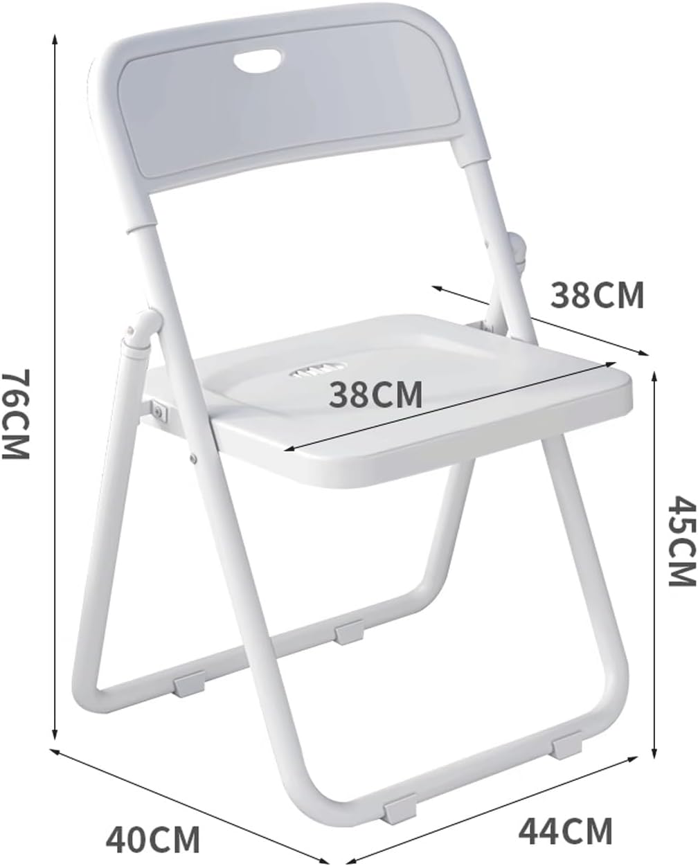 White Folding Chairs Indoor Outdoor Portable Stackable Commercial Seat with Backrest for Events Office Wedding Party Picnic Kitchen Dining