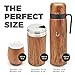 BALIBETOV Complete Yerba Mate Set - Modern Mate Gourd, Thermal Flask, Yerba Container, Bombilla and Cleaning Brush Included - All Premium Quality 304 18/8 Stainless Steel (WOOD)