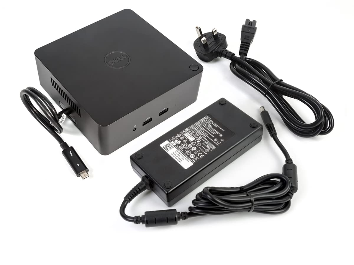 DELL TB16 Thunderbolt 3 Noir - Stations d'accueil (avec Fil, Thunderbolt 3, USB Type-A,USB Type-C, 3,5 mm, 10,100,1000 Mbit/s, D