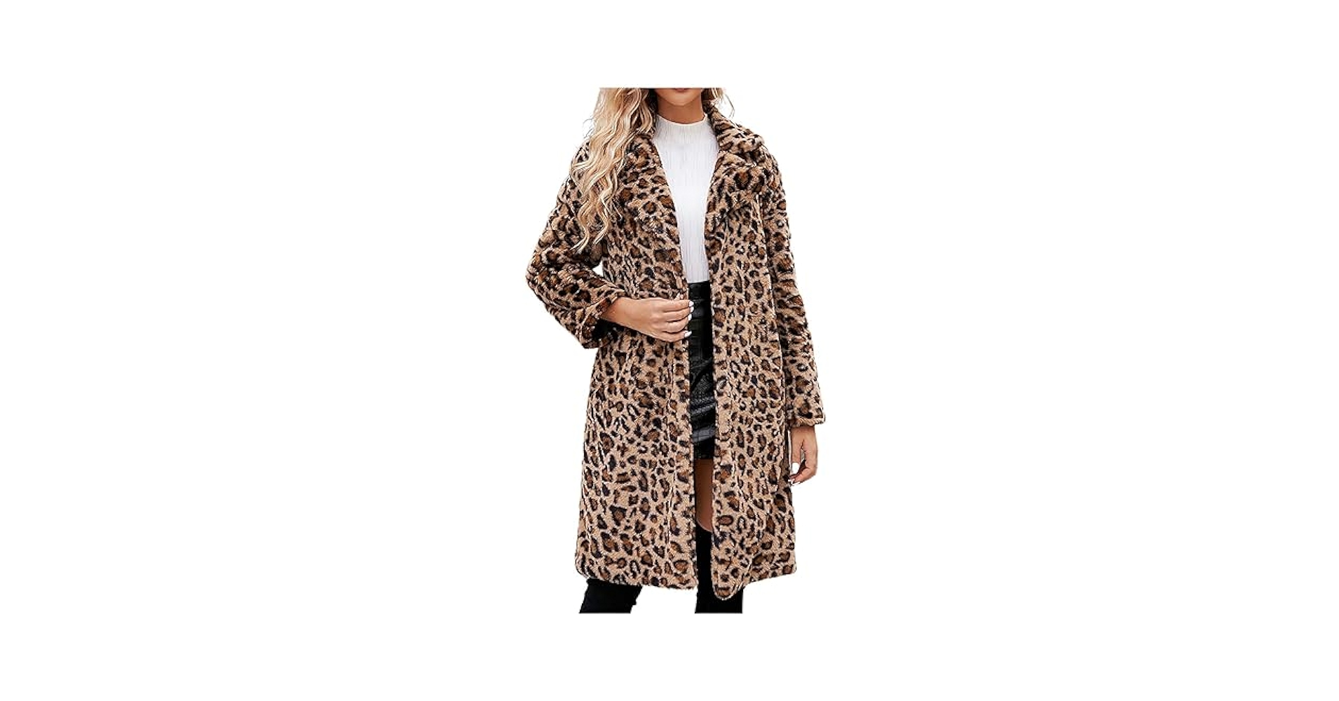 ジャケット・アウター vintage leopard design far long coat Retro 80s Leopard Coat, Faux Fur Coat, 70s Faux Fur Coat