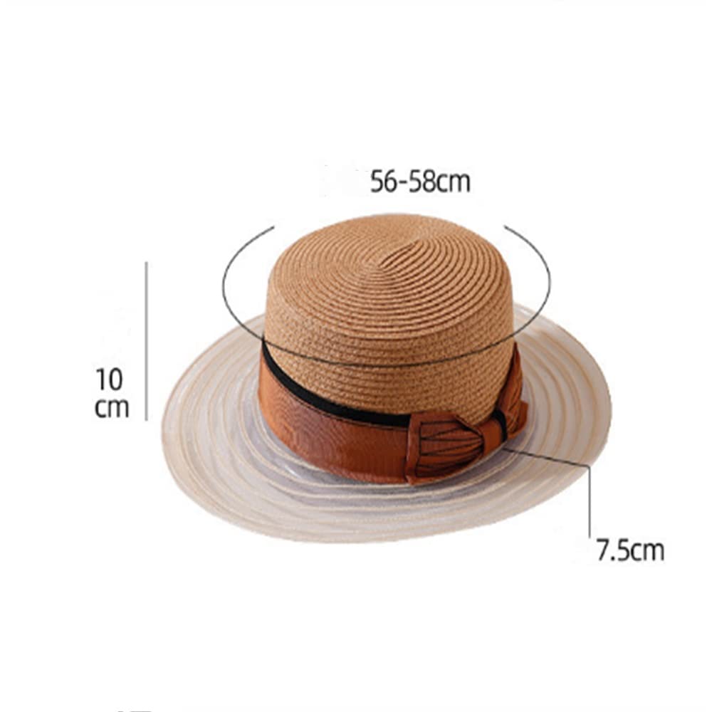 Pamelas Sombrilla Femenina Sombrero De Verano Sombrero De Paja Personalizado(marrón)