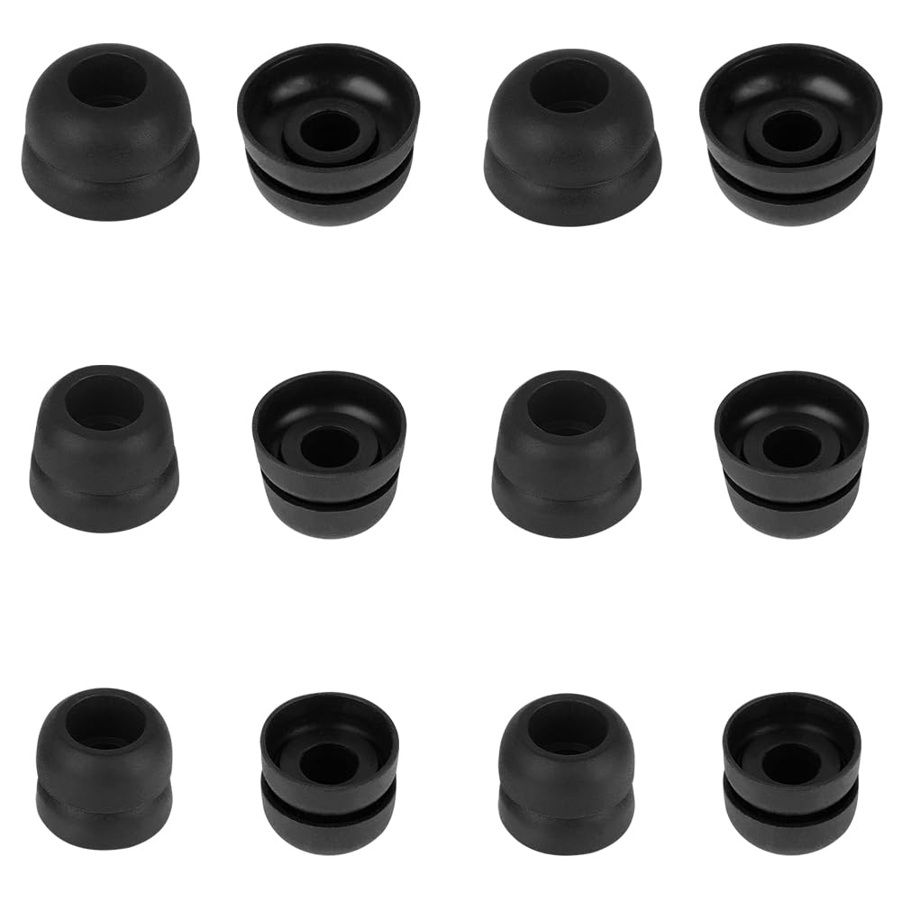 WKYMY Replacement Earbud Tips Double Flange Ear Bud Tips Compatible with Beats Fit Pro Ear Tips Silicone Earbuds Cap Eartips Earplug Black 6 Pairs S M