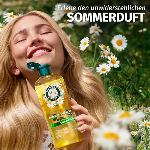 Herbal Essences Geschmeidig & Glänzend Shampoo mit Kamille 350ml. Von Stumpfem Haar zu Glänzendem Haar, Mit Kamillenextrakt, Vegan, Silikonfrei