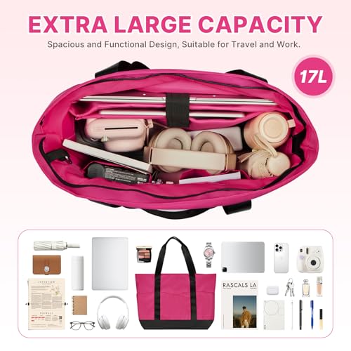 Large Travel Tote Bag for Women with Laptop Compartments and Zipper,Commuter Tote for Daily Work Shopping3