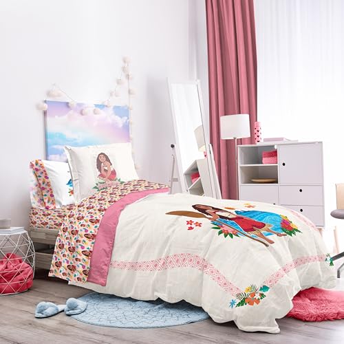 Image of Disney Moana Full Comforter Set 7 Piece Kids Bedding for Girls, Beige