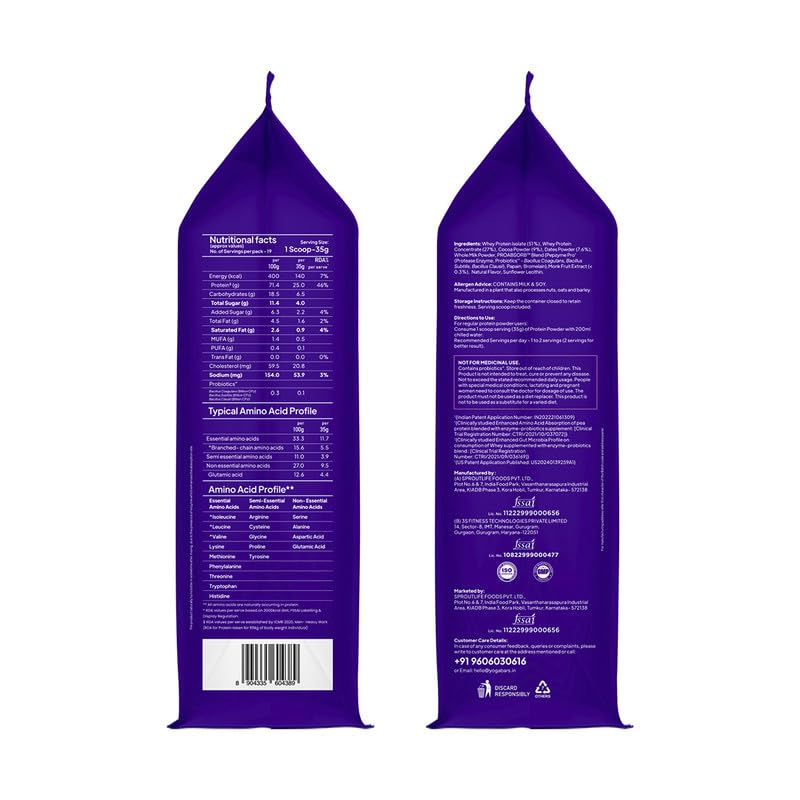 Image of Yogabar Pro Clean Whey Protein Chocolate with Monk Fruit & Dates | 25g Protein per Serve | Made with ProAbsorb Blend | 680g + Free Pro Clean Creatine 100g | Unflavoured Monohydrate