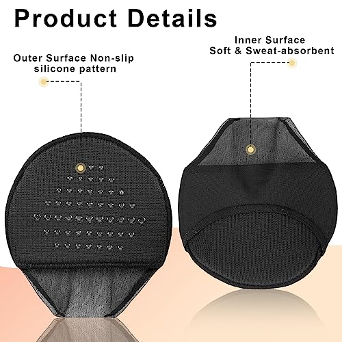 Toe Topper Socks for Women, 10 Pairs Reusable Half Socks with Padding Cushion and Non-Slip No Show Grip, Shoe Toe Protector for High Heels, size 6-9 5