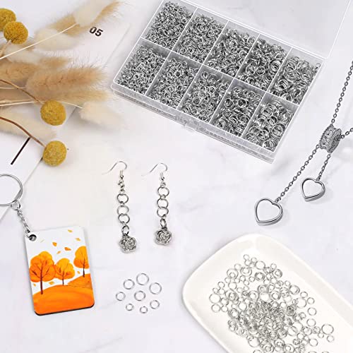 image for PAXCOO 4600Pcs Silver Jump Rings with Jump Rings Open/Close Tools for 
