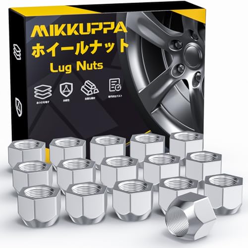 MIKKUPPA ホイールナット M12×P1.25 貫通タイプ ニッサン·スズキに適用 テーパー座60° ラグナット シルバー 21HEX 長さ21 mm 16個セット SCM合金鋼 タイヤナット