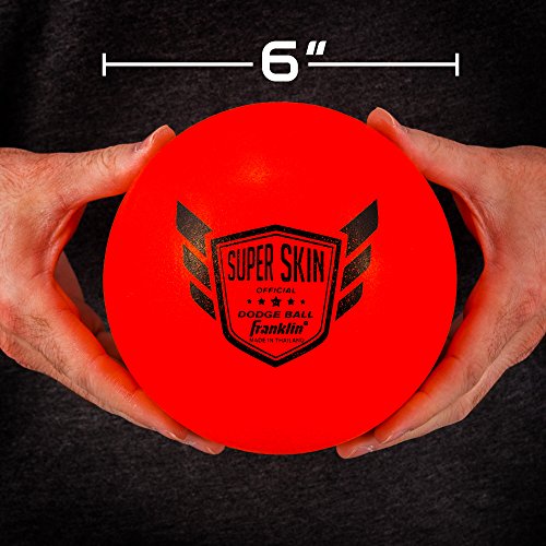 Franklin Sports Dodgeball Ball Set – Superskin-Coated Foam Balls for Playground Games – Small Dodgeballs for Gymnasium Games – Easy-Grip Foam Balls – Won’t Shred or Tear for Hours of Fun