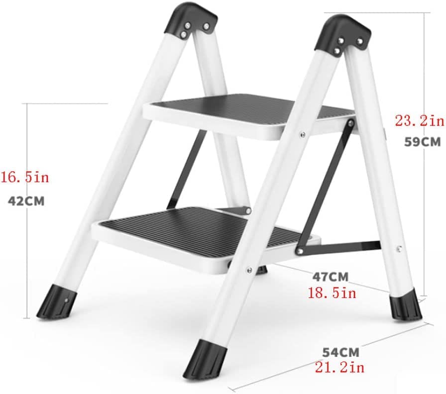 WuDLi Portable 2 Step Stool Folding Step Ladder for Adults Lightweight Sturdy Small Ladders for Kitchen Household Supports 250lbs Capacity Step Stool