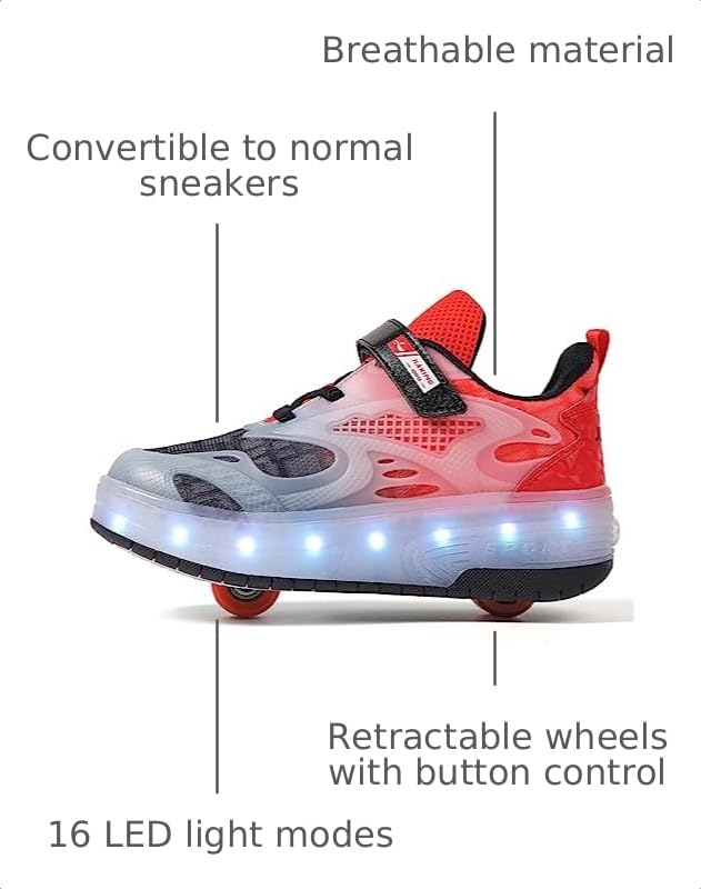 Image of Ylllu Kids LED Roller Skate Shoes with Wheel Light up Roller Shoes Gift for Girls Boys Children