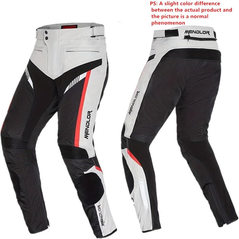 Motorcycle Pants for Men and Women Waterproof Windproof Motorbike Riding Gear Pants with Removable Armor for All Season (Khaki, 40-XXXL)