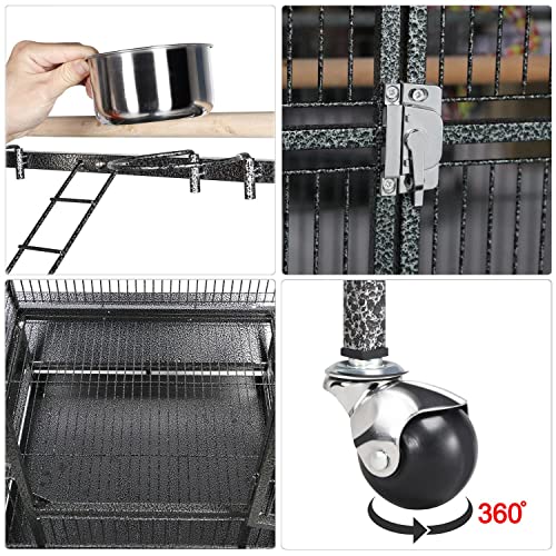 Yaheetech YT-2092 69-Inch Wrought Iron Rolling Large Parrot Bird Cage thumb #3